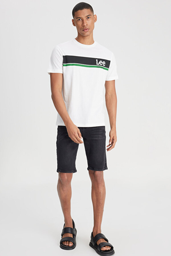 Lee Logo T-shirt Beyaz Erkek Kısa Kol T-Shirt