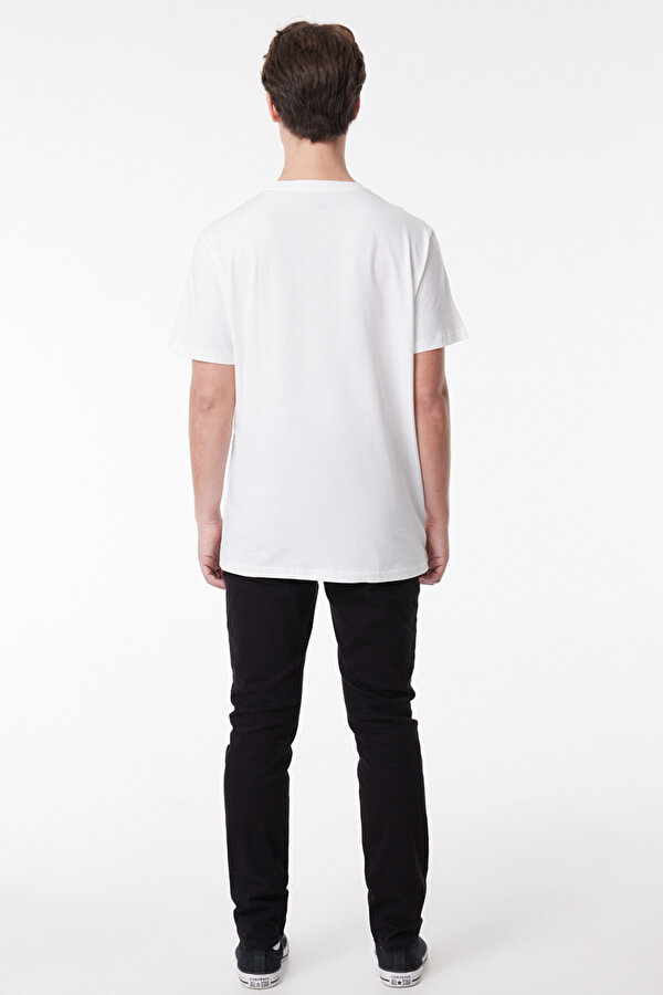 Lee Lightweight SS Wobbly Log Beyaz Erkek Kısa Kol T-Shirt