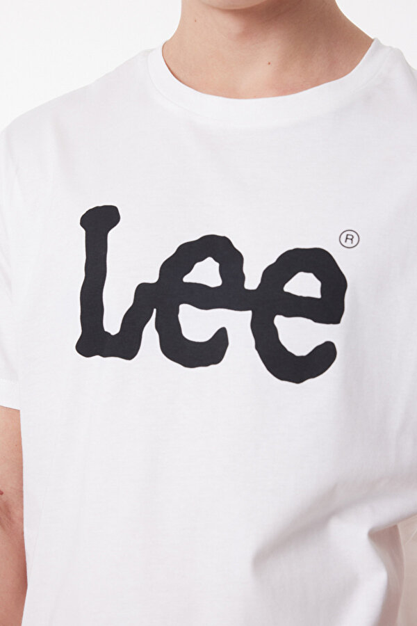 Lee Lightweight SS Wobbly Log Beyaz Erkek Kısa Kol T-Shirt