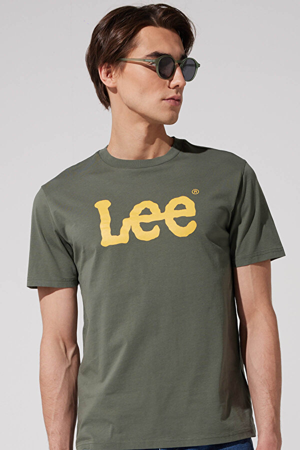 Lee EU Coll.M Big Logo Crew N Haki Erkek Kısa Kol T-Shirt