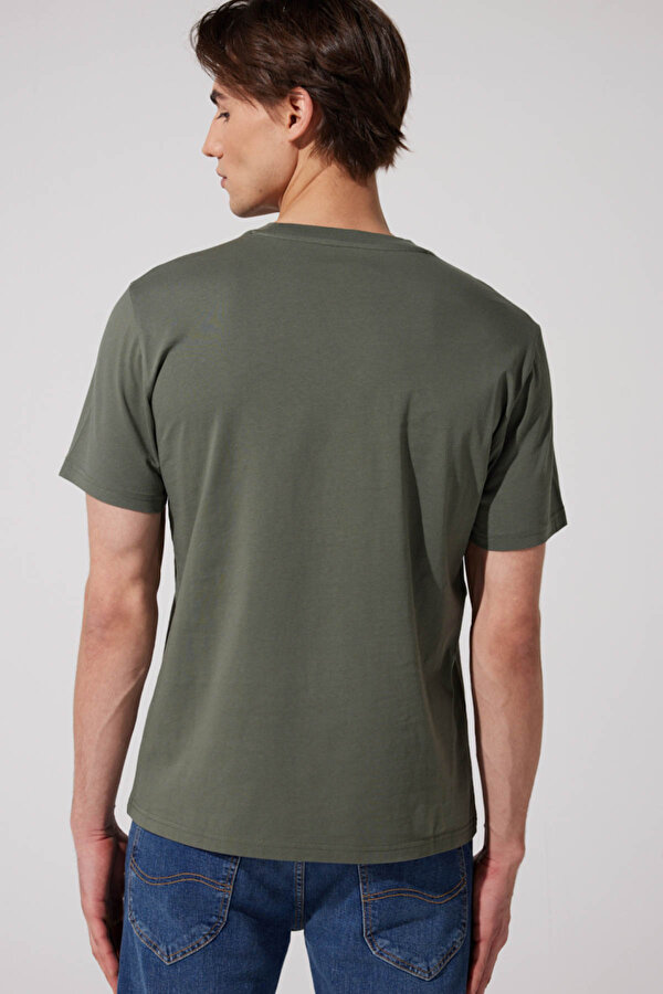 Lee EU Coll.M Big Logo Crew N Haki Erkek Kısa Kol T-Shirt