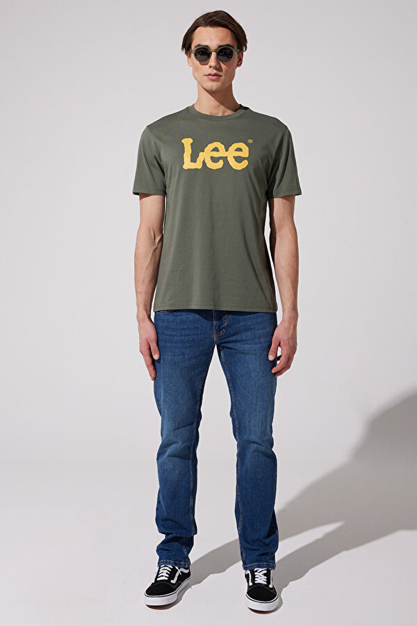 Lee EU Coll.M Big Logo Crew N Haki Erkek Kısa Kol T-Shirt