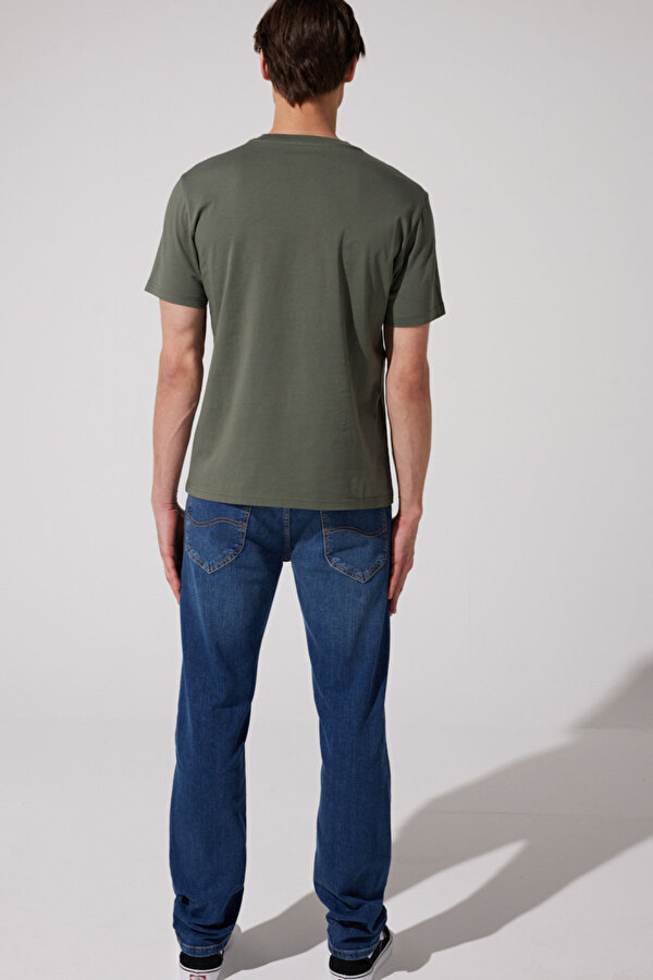 Lee EU Coll.M Big Logo Crew N Haki Erkek Kısa Kol T-Shirt