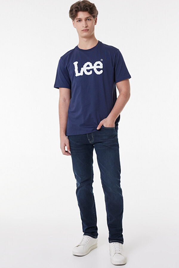 Lee Lightweight SS Wobbly Log Lacivert Erkek Kısa Kol T-Shirt
