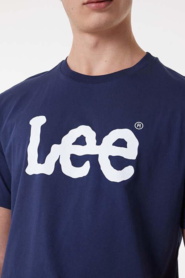 Lee Lightweight SS Wobbly Log Lacivert Erkek Kısa Kol T-Shirt
