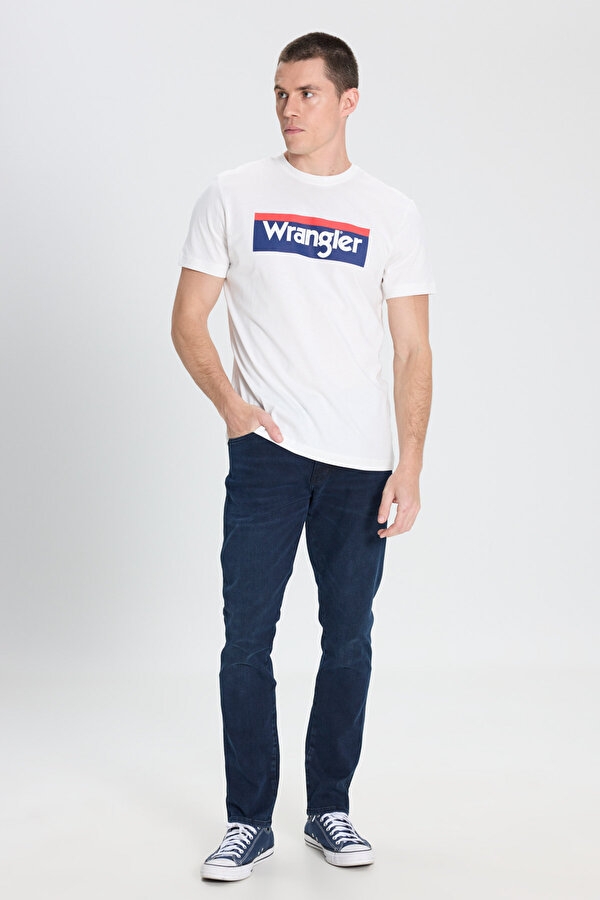 Wrangler Lightweight SS 3Color Log Beyaz Erkek Kısa Kol T-Shirt