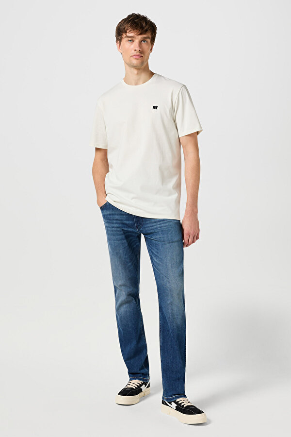 Wrangler Bisiklet Yaka T-shirt Beyaz Erkek Kısa Kol T-Shirt