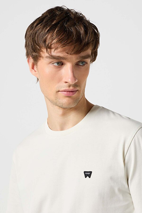 Wrangler Bisiklet Yaka T-shirt Beyaz Erkek Kısa Kol T-Shirt
