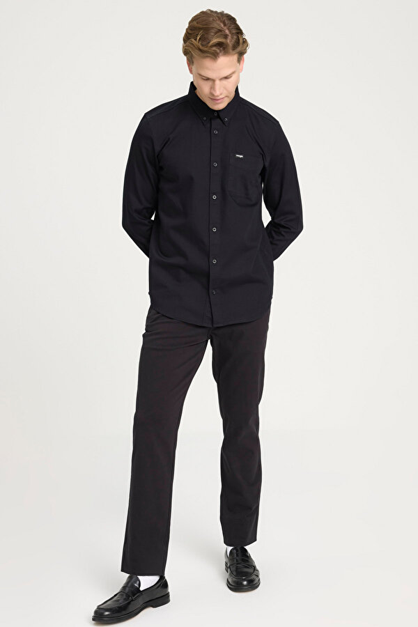 Wrangler Regular Fit Normal Kesim Siyah Erkek Gömlek