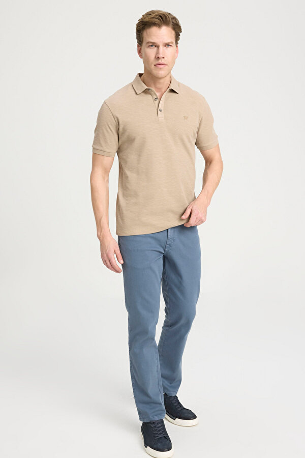 WRANGLER Polo Yaka T-shirt Bej Erkek Kısa Kol T-Shirt