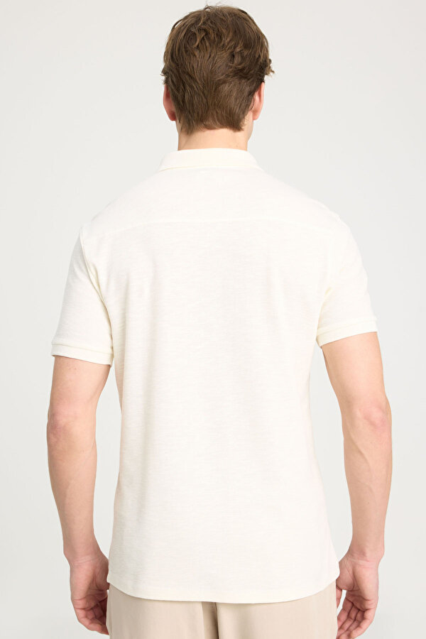 Wrangler Polo Yaka T-shirt Ekru Erkek Kısa Kol T-Shirt