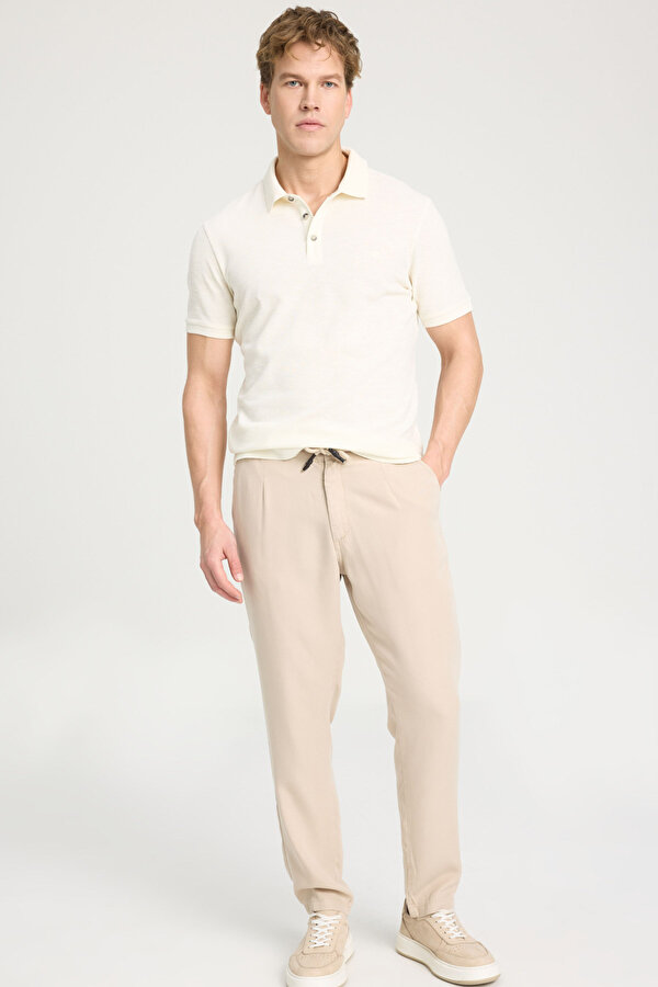 Wrangler Polo Yaka T-shirt Ekru Erkek Kısa Kol T-Shirt