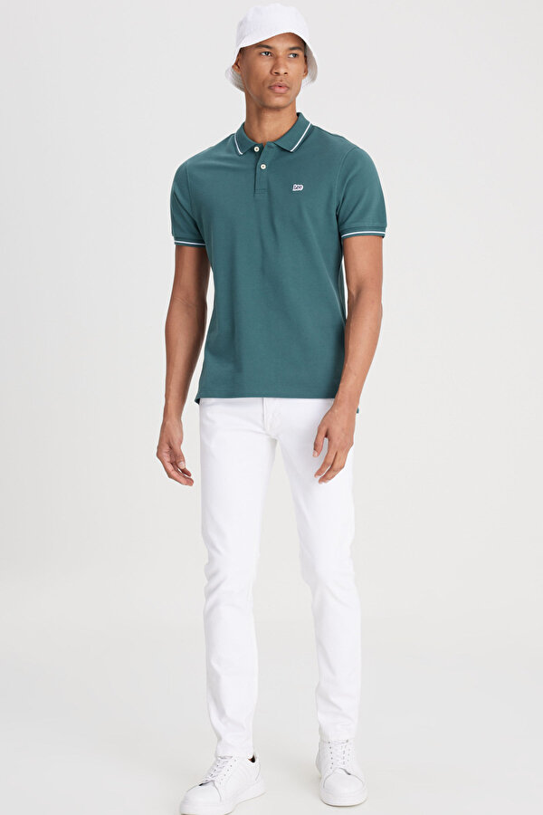Lee Kısa Kollu Polo T-shir Yeşil Erkek Kısa Kol T-Shirt