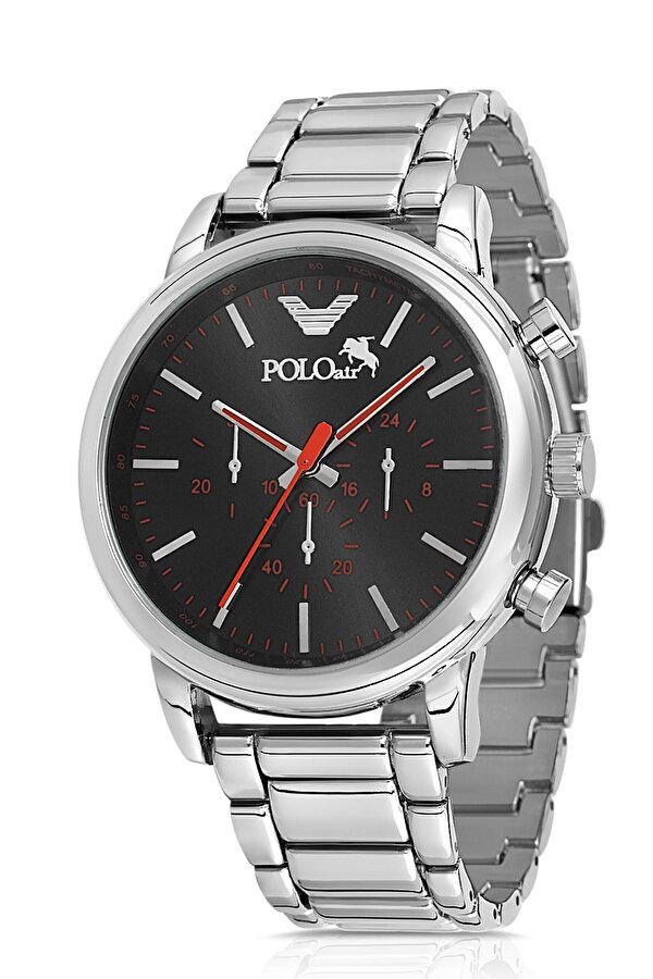 Polo Air Metal Erkek Kol Saati Gümüş Siyah Renk PL-0930E3x