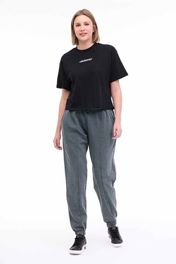 Lumberjack WL THEA 11SF518 5FX Siyah Kadın Kısa Kol T-Shirt