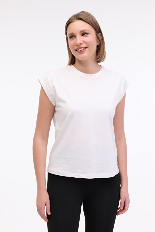 Kinetix WL PELYAF 11KT71 5FX Ekru Kadın Kısa Kol T-Shirt