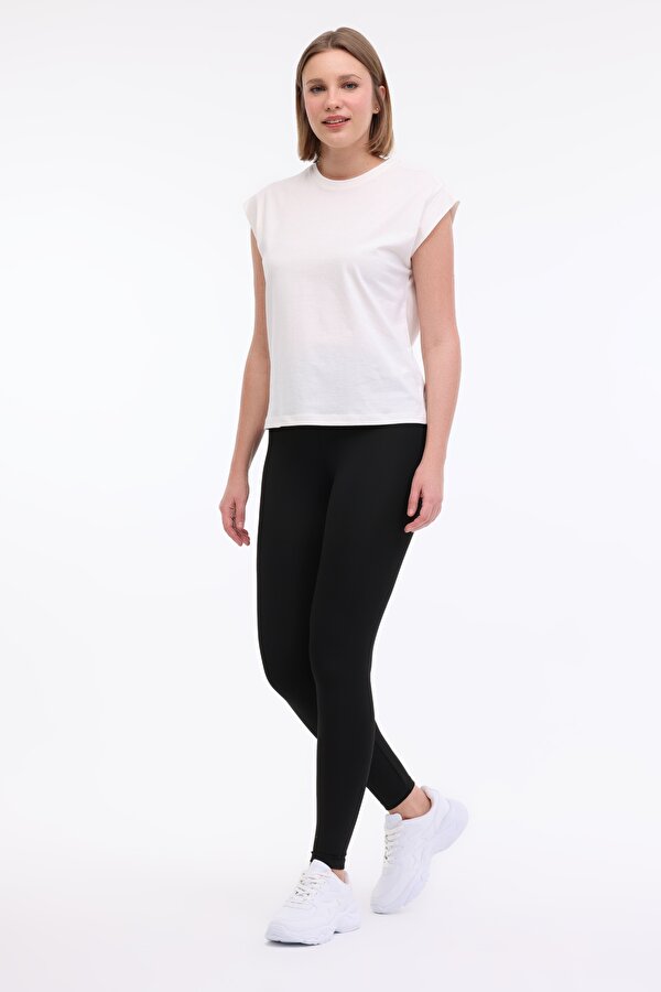 Kinetix WL PELYAF 11KT71 5FX Ekru Kadın Kısa Kol T-Shirt