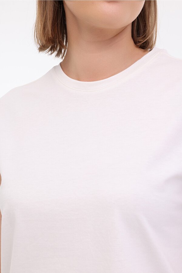 Kinetix WL PELYAF 11KT71 5FX Ekru Kadın Kısa Kol T-Shirt