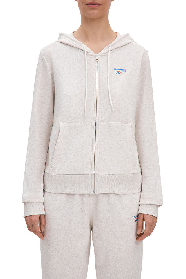 Reebok Ri Sl French Terry Fz Экрю 002 Женщина Толстовка На Молнии