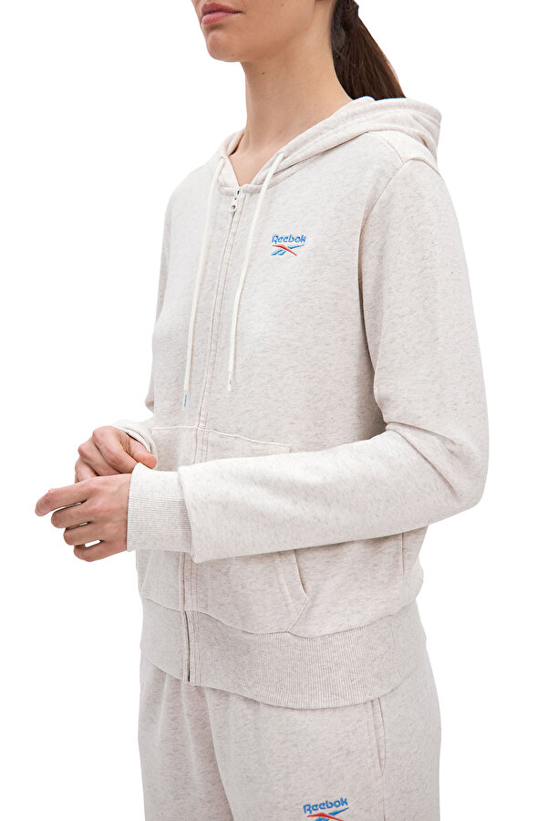 Reebok Ri Sl French Terry Fz Экрю 002 Женщина Толстовка На Молнии