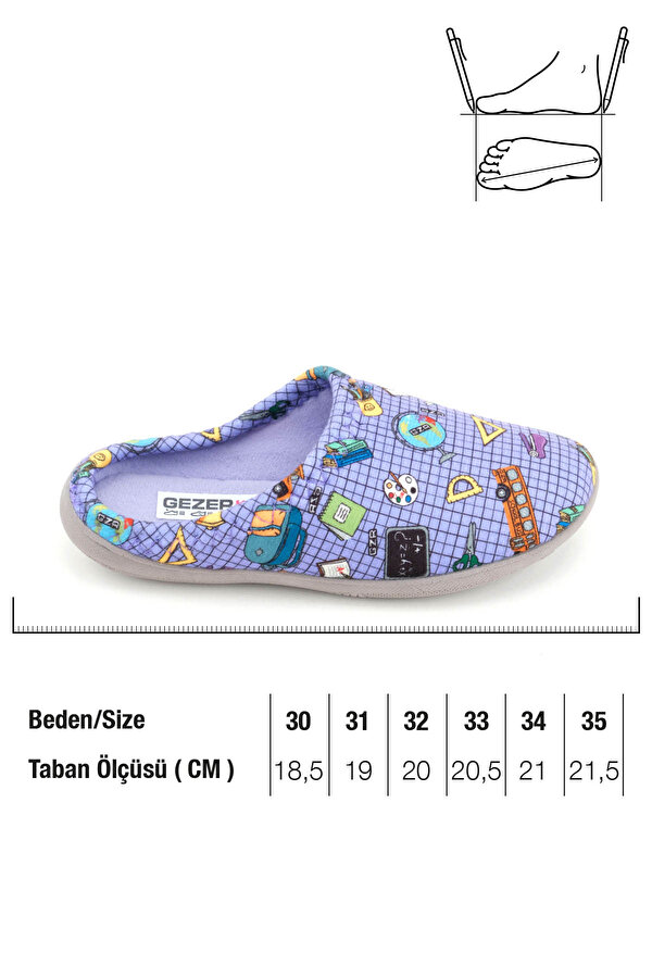 GEZER Kız Çocuk Kışlık Rahat Taban Ev Bahçe Gondol Terlik