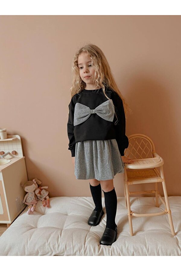 Miniko Kids KIZ ÇOCUK FİYONK MODELLİ SİMLİ ETEKLİ TAKIM
