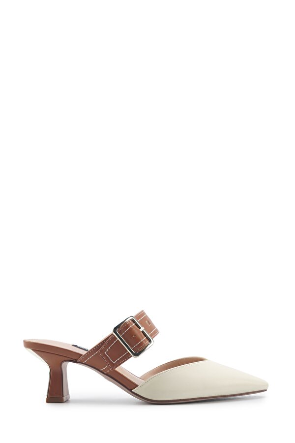 Nine West GABRIEL 5FX Krem Kadın Topuklu Terlik