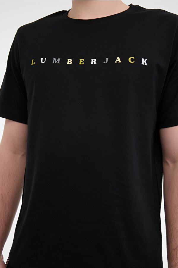 Lumberjack ML MESUS 11URBNG2022 5FX Siyah Erkek Kısa Kol T-Shirt