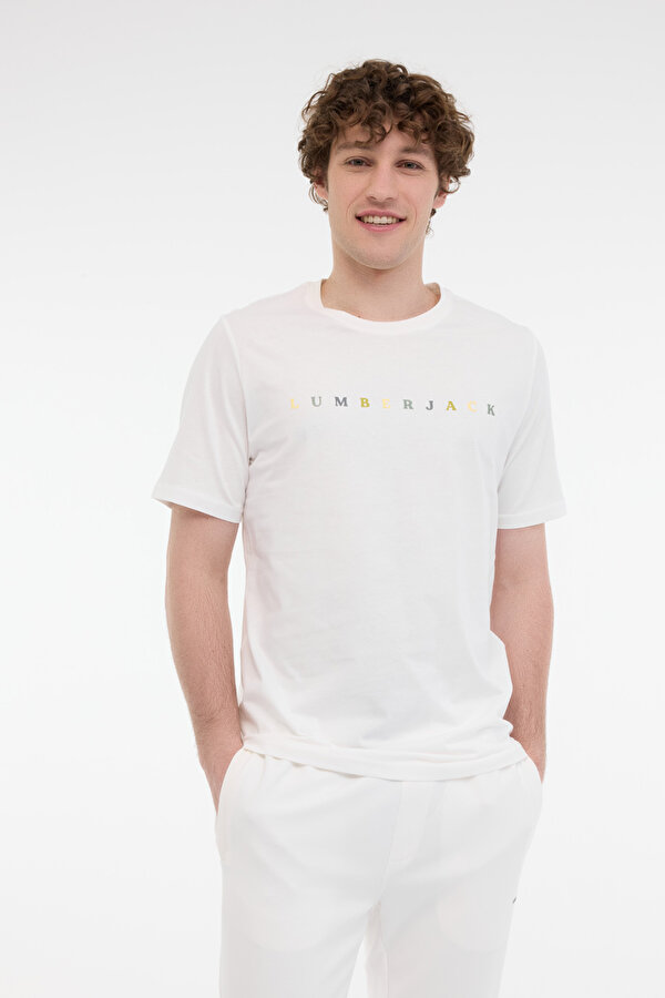 Lumberjack ML MESUS 11URBNG2022 5FX Ekru Erkek Kısa Kol T-Shirt