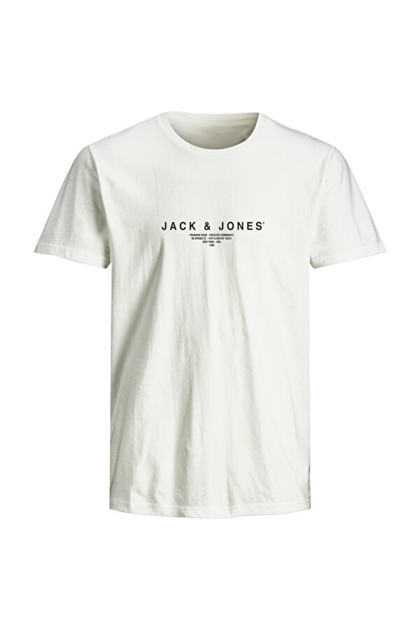 Jack & Jones JPRBLAHARRIS SS TEE CREW Beyaz Erkek Kısa Kol T-Shirt