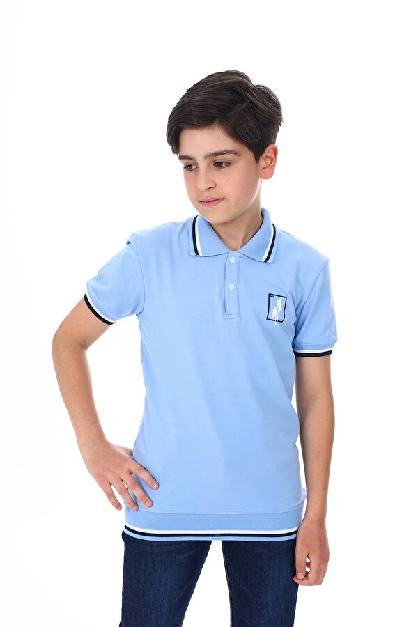 Toontoy Kids Toontoy Erkek Çocuk Polo Yaka Palmiye Baskılı Tişört