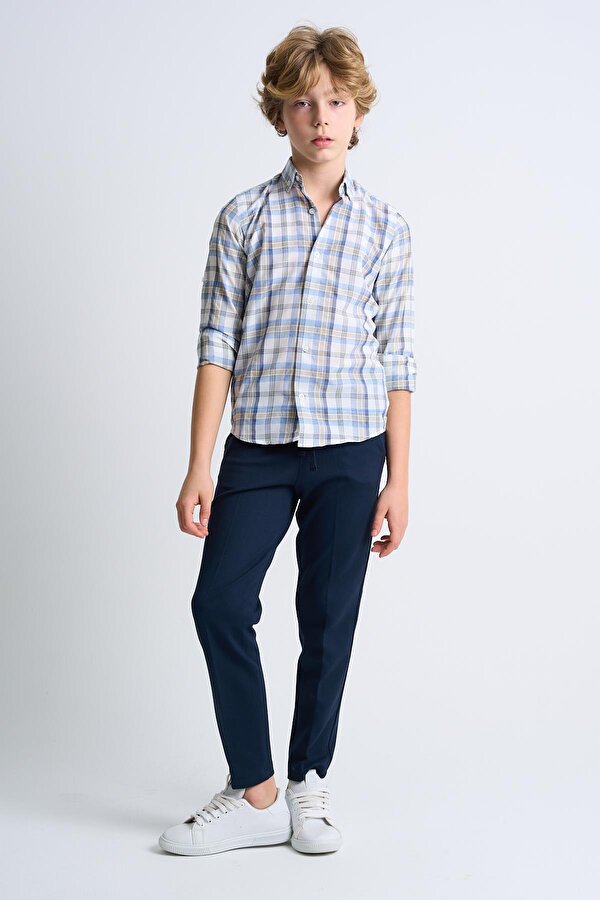 Alexander Gardi ALEXANDERGARDI Katlama Kol Kareli Uzun Kollu Çocuk Gömlek