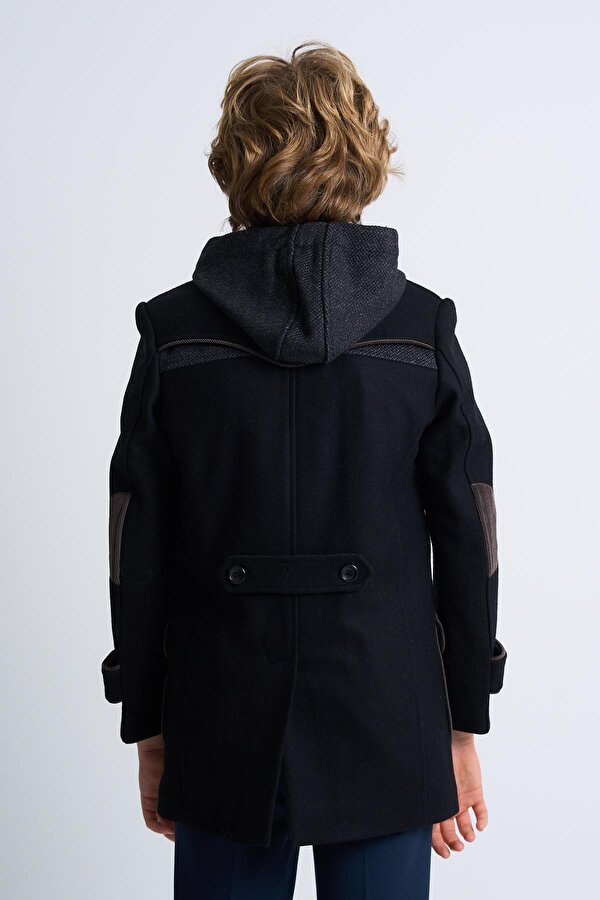 Alexander Gardi ALEXANDERGARDI Çıkarılabilir Kapüşonlu Düğme Detaylı Astarlı Çocuk Kaban