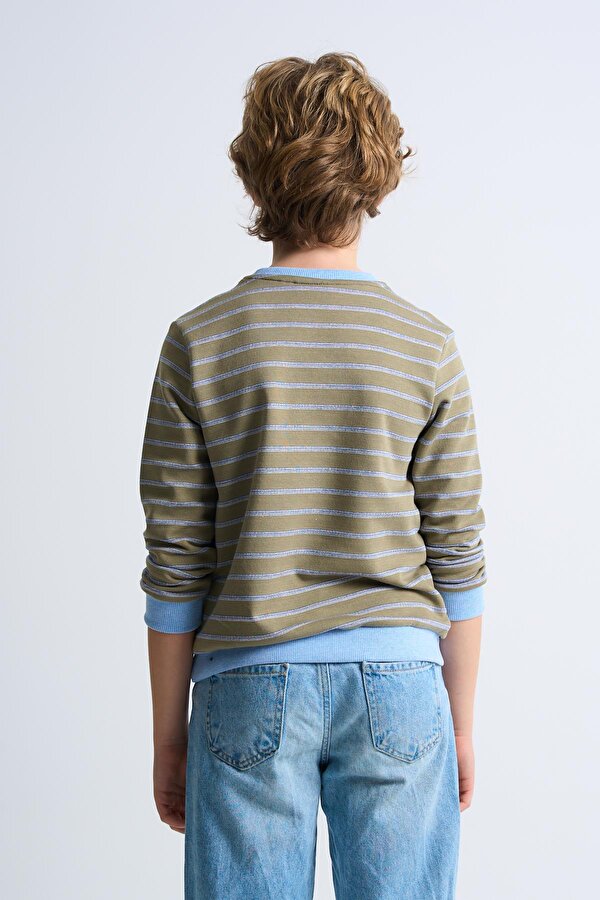 Alexander Gardi ALEXANDERGARDI Çizgili Bisiklet Yaka Çocuk Sweatshirt