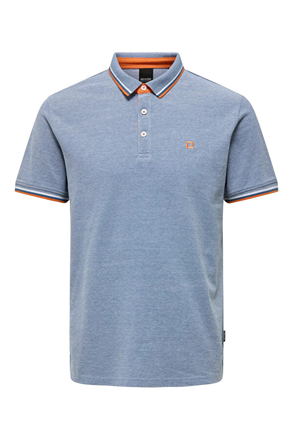 Only&Sons Only & Sons Erkek Onsfletcher Polo Yaka %100 Pamuk T-Shirt 22024827 Mavi
