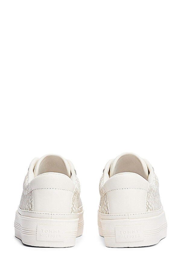 Tommy Hilfiger VULC LEATHER SNEAKER MONO Beyaz Kadın Sneaker
