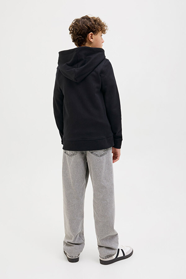 Jack & Jones JJBEAU SWEAT ZIP HOOD JNR Siyah Erkek Çocuk Sweatshirt