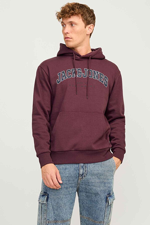JJECALEB VARSITY SWEAT HO Bordo Erkek Sweatshirt - 2. Ürüne %50 İndirim