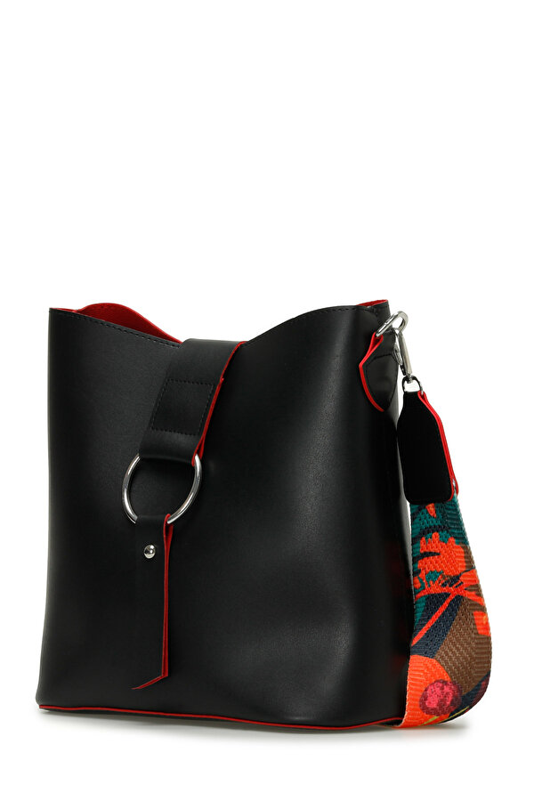 Butigo CLT RENKLI BUCKET OMZ 5FX Siyah Kadın Omuz Çantası