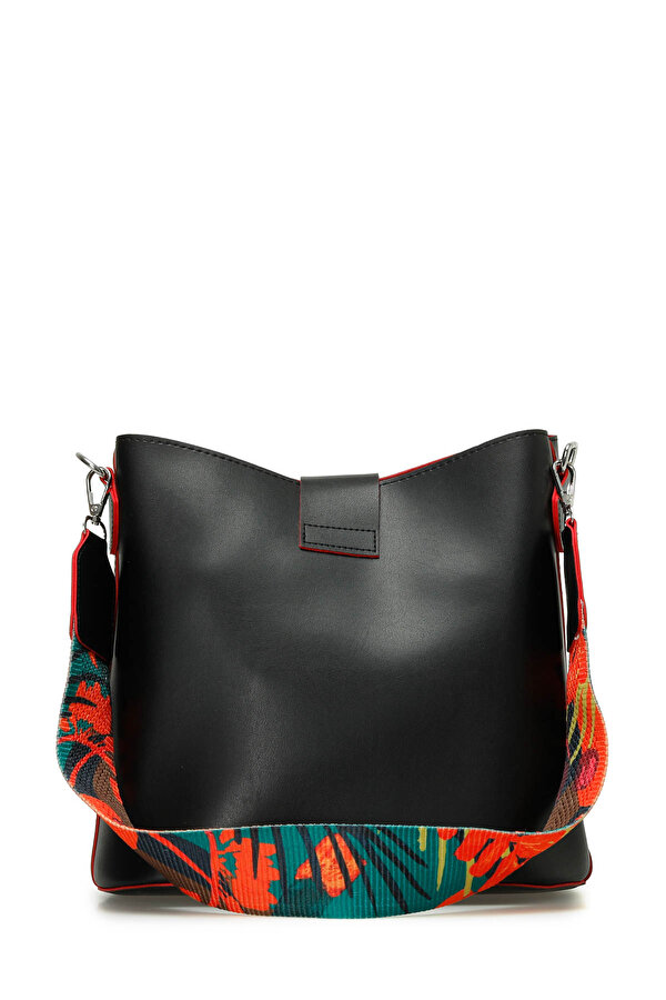 Butigo CLT RENKLI BUCKET OMZ 5FX Siyah Kadın Omuz Çantası