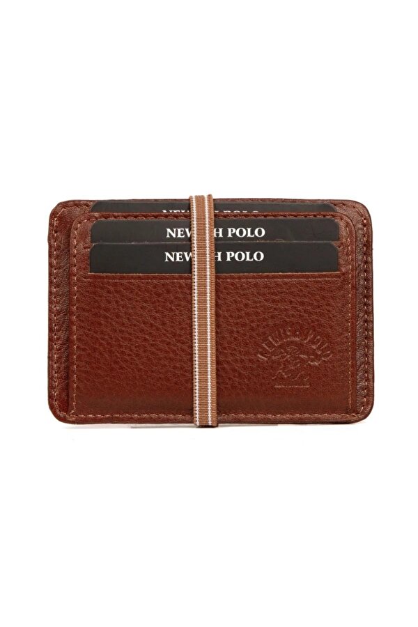 Newish Polo Erkek Hakiki Deri Cüzdan ve Kartlık - new087 - Taba