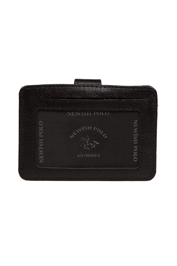 Newish Polo Erkek Hakiki Deri Cüzdan ve Kartlık - new083 - Siyah