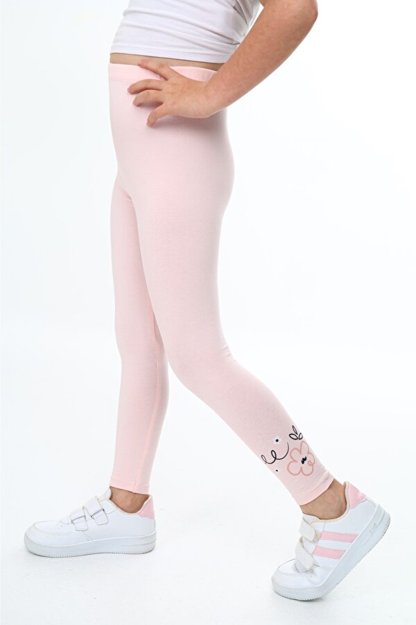 Toontoy Kids Toontoy Kız Çocuk Paçası Çiçek Baskılı Tayt