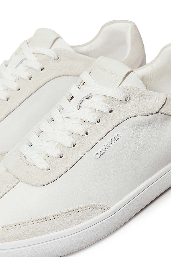Calvin Klein CUPSOLE LACE UP - LTH SUE Beyaz Kadın Sneaker