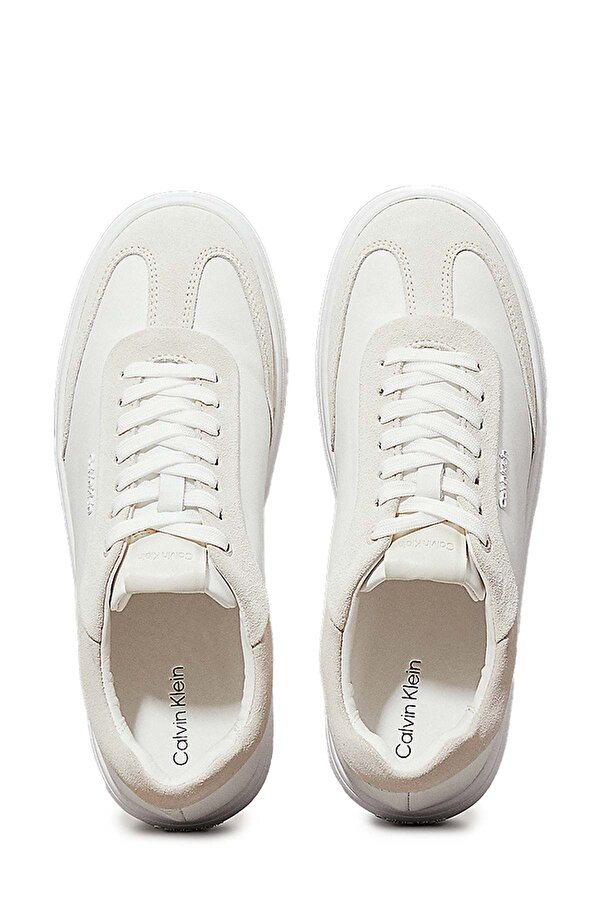 Calvin Klein CUPSOLE LACE UP - LTH SUE Beyaz Kadın Sneaker