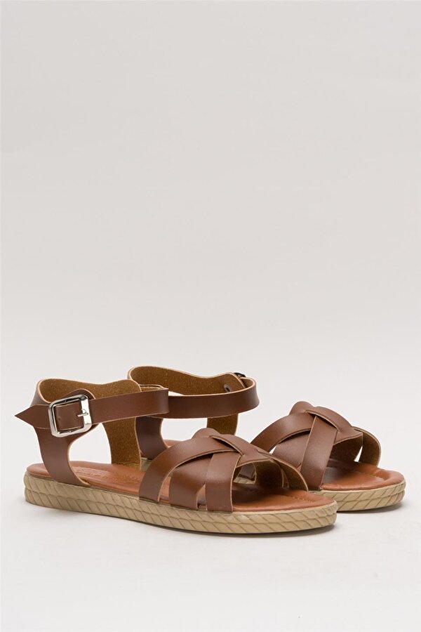 Liger Günlük Şık Rahat Kadın Sandalet TABA