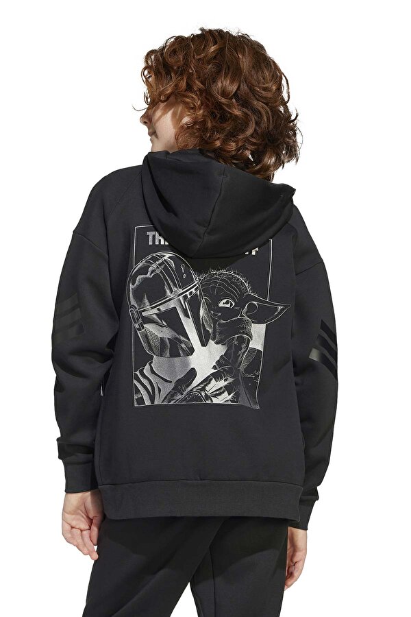 adidas J SW MNDO TT        BLACK Siyah Erkek Fermuarlı Sweatshirt