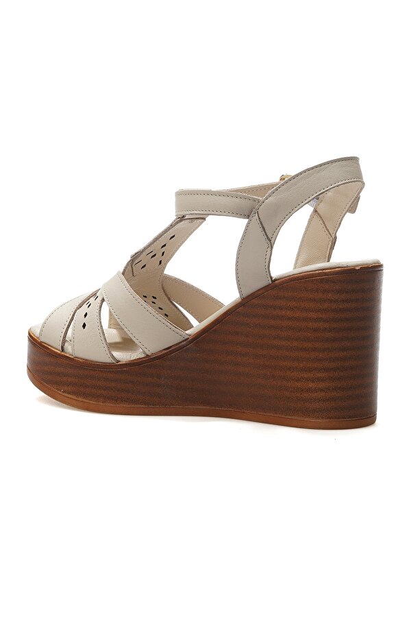 Venüs Kadın Hakiki Deri Dolgu Topuklu Günlük Sandalet 25y 2310814y Z Bej