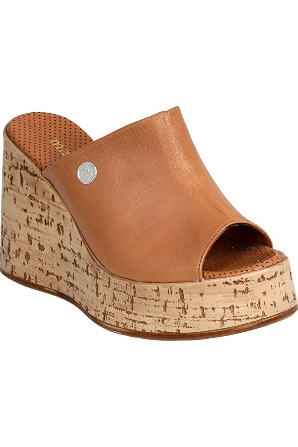 Mammamia D25Yt-1475 Kadın Deri Topuklu Terlik