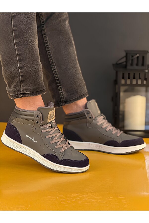 Benetton Unisex Günlük Bilekli Sneaker Ayakkabı Füme
